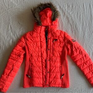 Neon Pink Puffer — Super Dry, The Original Fuji